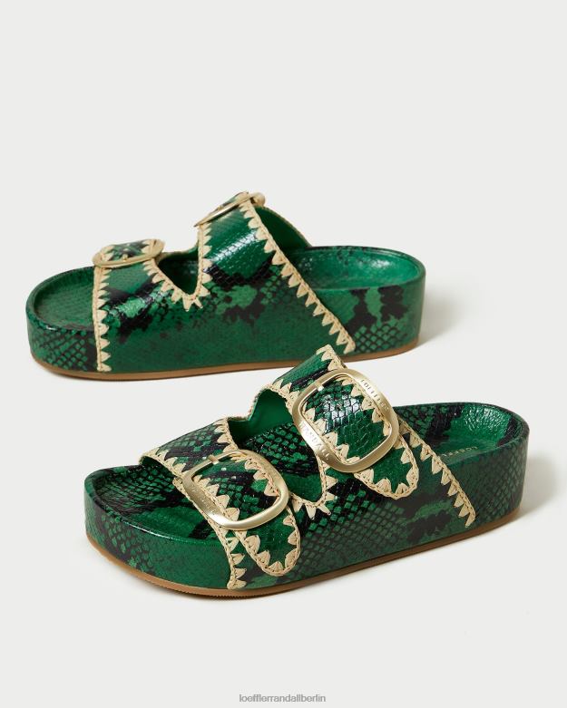 Loeffler Randall Frauen Theo-Sandale mit Fußbett RHV8H120 grün/natur Schuhe