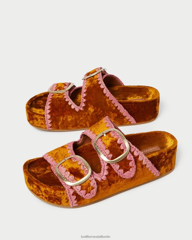 Loeffler Randall Frauen Theo-Sandale mit Fußbett RHV8H126 Ocker/Rouge Schuhe