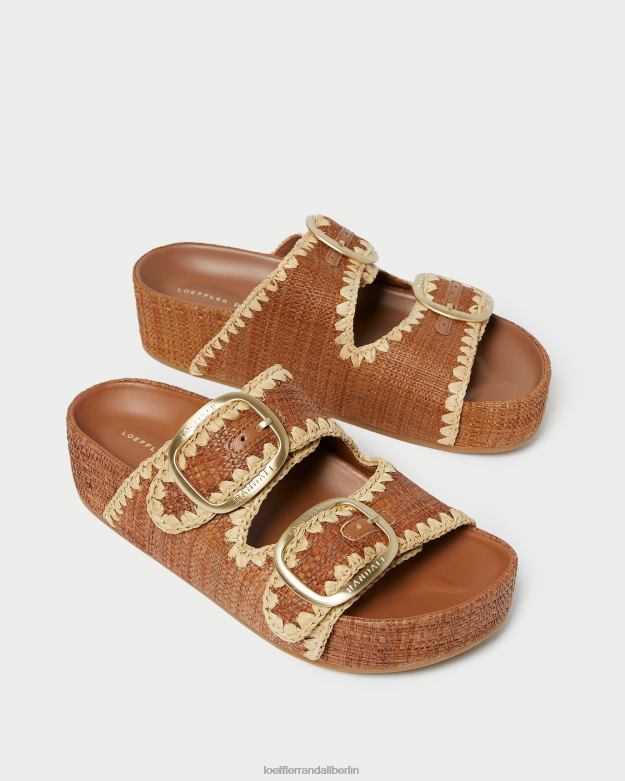 Loeffler Randall Frauen Theo braune Sandale mit Fußbett RHV8H121 cuona/natürlich Schuhe