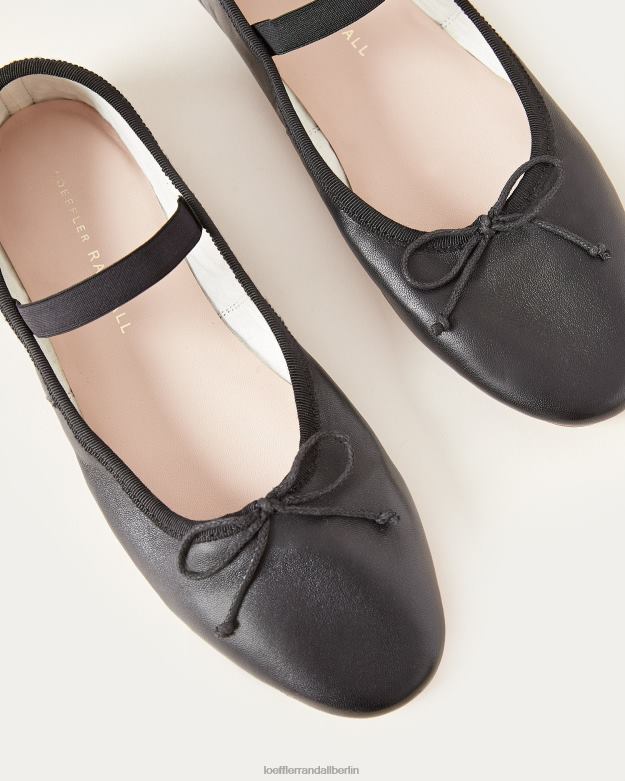 Loeffler Randall Frauen Ballerinas von Leonie RHV8H293 schwarzes Leder Schuhe