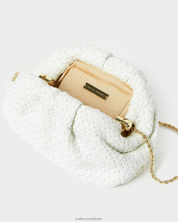 Loeffler Randall Frauen Bailey Kuppel-Clutch aus Bast RHV8H398 Weiß Taschen