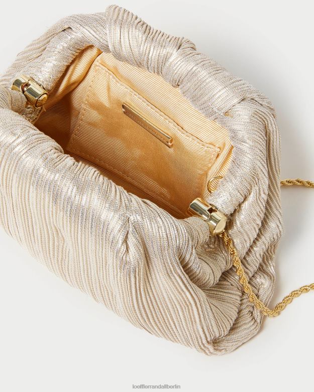 Loeffler Randall Frauen Bailey Plissee-Clutch mit Kuppel RHV8H357 Platin Taschen