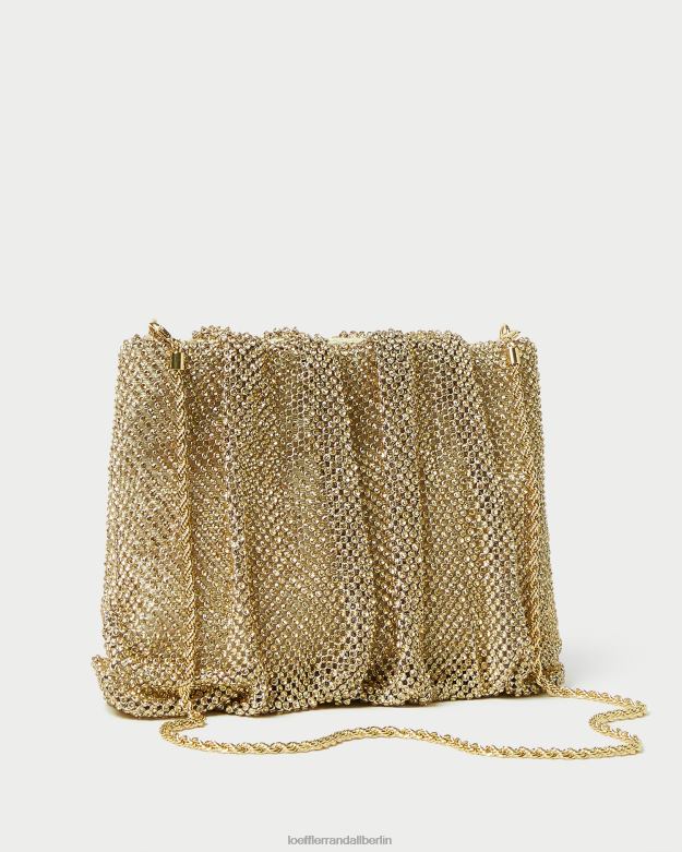 Loeffler Randall Frauen Ember-Clutch mit Strassbesatz und Raffungen RHV8H385 Heu Taschen
