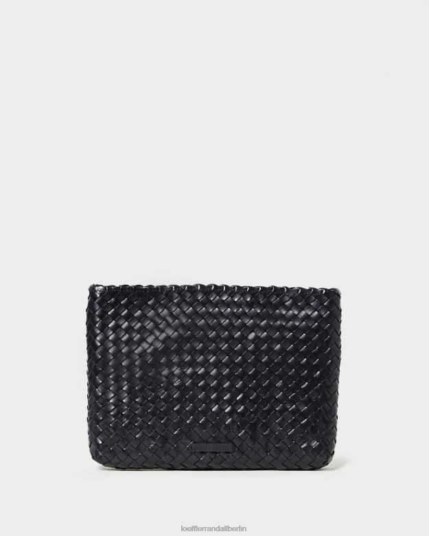 Loeffler Randall Frauen Flache, gewebte Marissa-Clutch RHV8H352 Schwarz Taschen