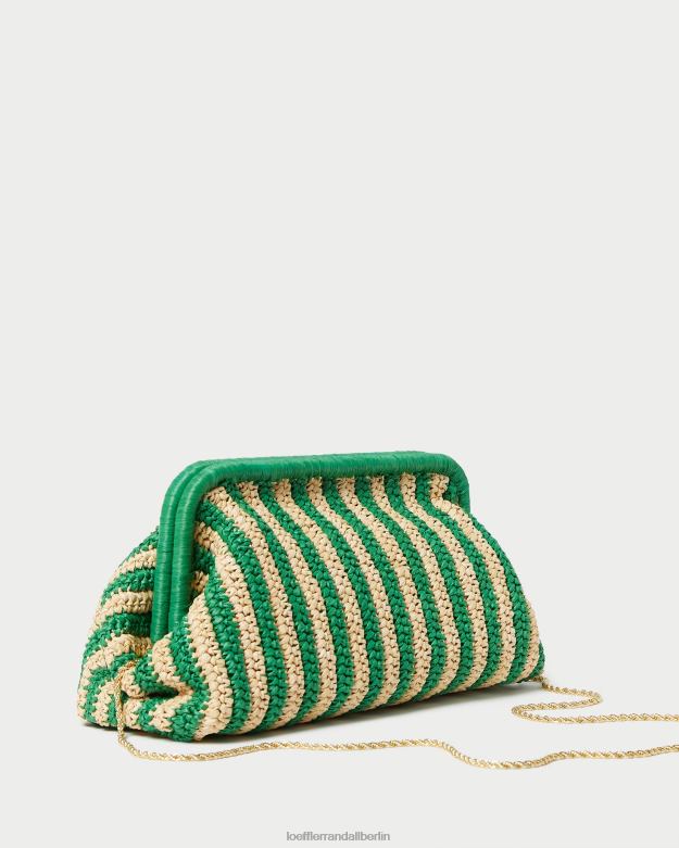 Loeffler Randall Frauen Trudie-Rahmenkupplung RHV8H391 natur/grün gestreift Taschen