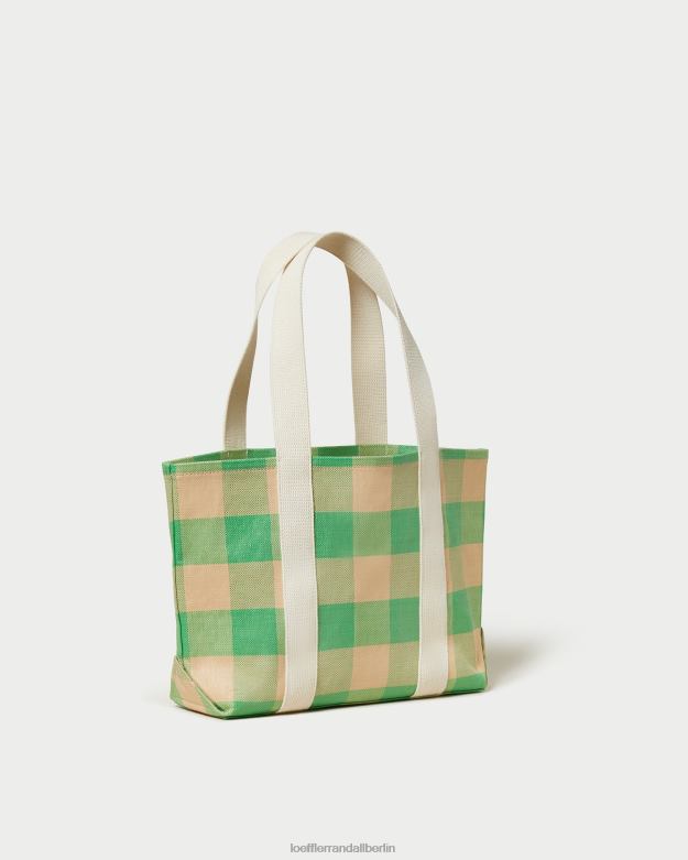 Loeffler Randall Frauen Bennett mittelgroße Tragetasche RHV8H314 Grün/Butterscotch-Karomuster Taschen