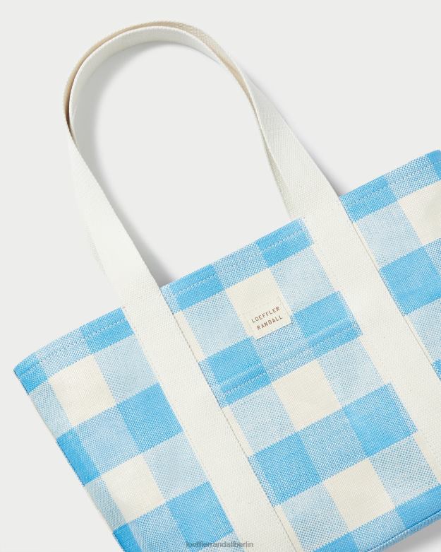 Loeffler Randall Frauen Bennett mittelgroße Tragetasche RHV8H319 blauer Gingham Taschen