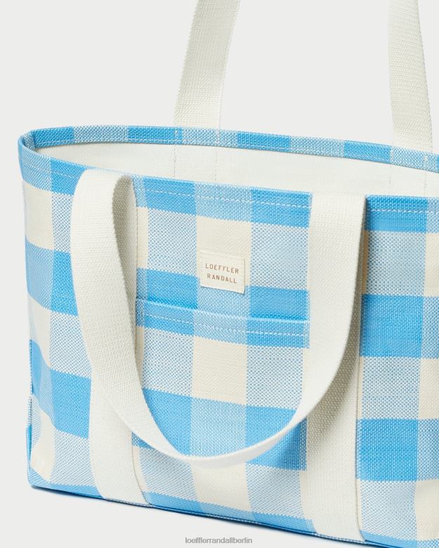 Loeffler Randall Frauen Bennett mittelgroße Tragetasche RHV8H319 blauer Gingham Taschen