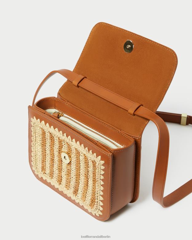 Loeffler Randall Frauen Kenton gehäkelte Umhängetasche RHV8H328 natur/braun/cognac Taschen