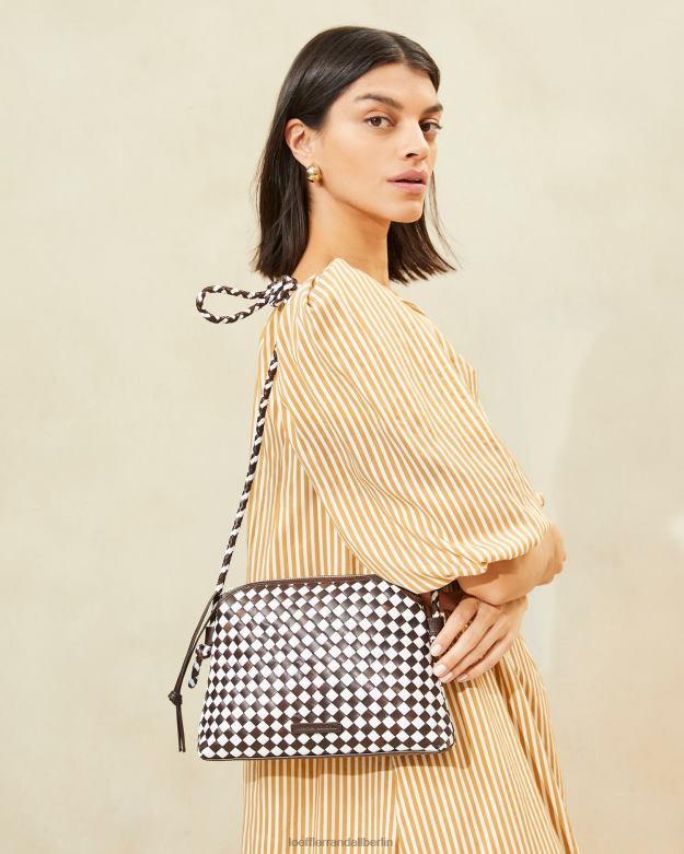 Loeffler Randall Frauen Mallory gewebte Umhängetasche RHV8H332 schokolade/weiß Taschen