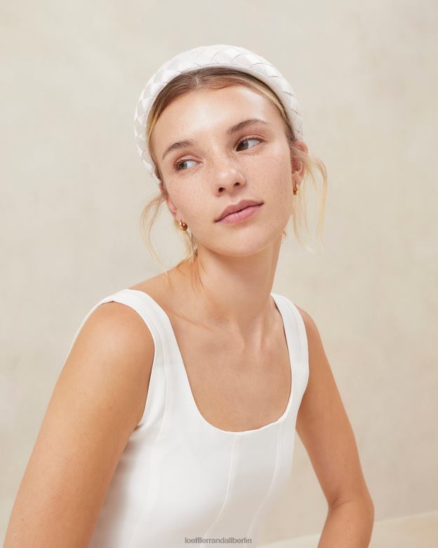 Loeffler Randall Frauen Immer bauschiges gewebtes Stirnband RHV8H146 Creme Zubehör