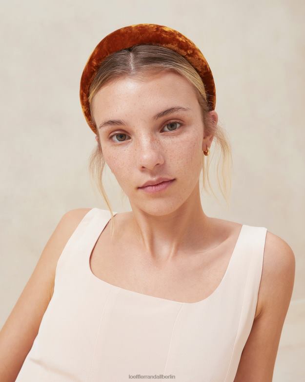 Loeffler Randall Frauen Stirnband aus Bellamy-Samt RHV8H145 Ocker Zubehör